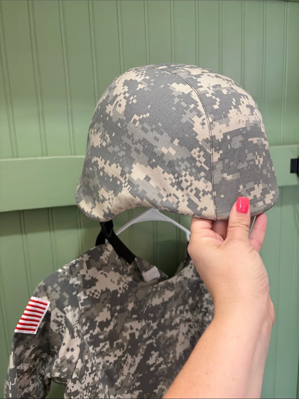 Army costume with helmet